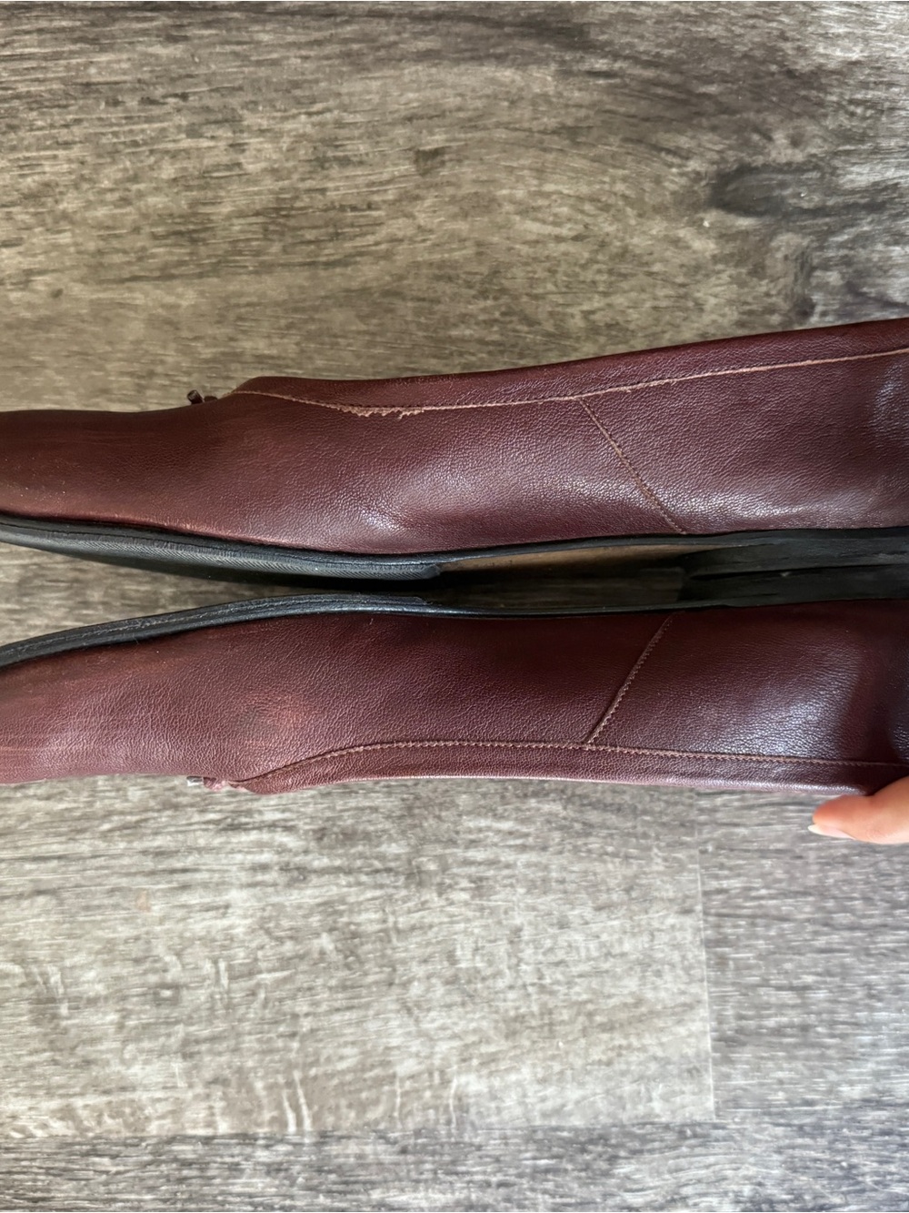 Maison Martin Margiela Split-Toe Ballet Flats in Burgundy Brown - Picture 5 of 6